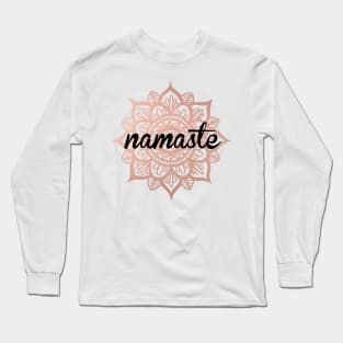 Namaste Mandala Rose Gold Long Sleeve T-Shirt